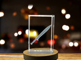 Recognition Elegant Short Sword With Stunning 3D Engraved Crystal Hilt And LED Base Light - Custom Award From A&B Crystal Collection