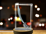 Cutlass Sword Recognition with 3D Crystal Engravings - Authentic Replica Pirate Weapon Gift - Custom Award From A&B Crystal Collection