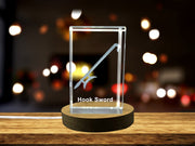 Recognition Hook Sword With Intricate 3D Crystal Engravings - Authentic Wushu Weapon Replica