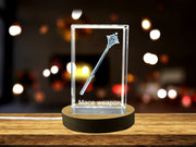 Recognition 3D Engraved Crystal Mace - Exquisite Fantasy Display with LED Base Light