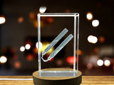 Recognition Intricately Engraved Nunchaku Crystal Art Gift with LED Base - Perfect for Martial Arts Enthusiasts - Custom Award From A&B Crystal Collection