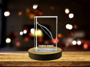 3D Engraved Crystal Longbow Recognition - Exquisite Gift for Archery Enthusiasts with LED Base