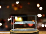 Reverse Tanto Knife Recognition - Engraved Crystal Collectible with LED Base Light - Custom Award From A&B Crystal Collection