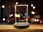 3D Engraved Crystal Jutte Recognition - Exquisite Martial Arts Weapon Display with LED Base Light
