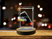 Recognition 3D Engraved Crystal Kusarigama - Exquisite Samurai Chain Weapon Replica with LED Base