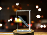 Recognition 3D Engraved Crystal Bowie Knife - A Unique Gift for Knife Collectors! - Custom Award From A&B Crystal Collection