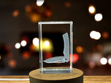 3D Engraved Crystal Coping Blade Knife With Recognition - Includes LED Base & Gift Box - Custom Award From A&B Crystal Collection