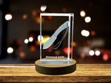 Nessmuk Knife Recognition - 3D Engraved Crystal Gift with LED Base Light - Custom Award From A&B Crystal Collection