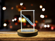 Recognition Exquisite Needle Point Knife with Intricate 3D Crystal Engraving & FREE LED Base