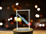 Recognition Exquisite Needle Point Knife with Intricate 3D Crystal Engraving & FREE LED Base - Custom Award From A&B Crystal Collection