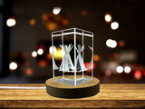 Cultural Heritage Recognition: 3D Engraved Crystal Teepee with Free LED Base & Gift Box - Custom Award From A&B Crystal Collection