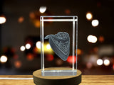Recognition Classic Western 3D Engraved Crystal Cowboy Bandana with LED Base - A&B Crystal Collection - Custom Award From A&B Crystal Collection