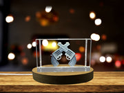 Recognition Classic Firearms: Luxury 3D Engraved Crystal Guns with Free LED Light Base