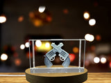 Recognition Classic Firearms: Luxury 3D Engraved Crystal Guns with Free LED Light Base - Custom Award From A&B Crystal Collection