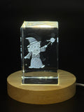 3D Laser Engraved Crystal Wizard Figurine for Fantasy and RPG Game Fans
