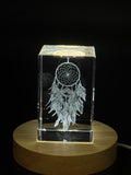 Dreamcatcher Crystal Charm | Intricate 3D Engraved Dream Symbol Gift