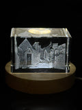 Trulli House 3D Engraved Crystal Italian Architecture Gift