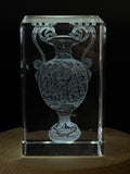 Vintage-Inspired 3D Engraved Crystal Vase
