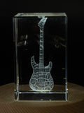 3D Engraved Crystal Guitar Soloist - Unique Musician Gift