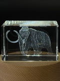 Woolly Mammoth 3D Engraved Crystal Gift