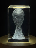 Saudia Football Trophy 3D Crystal - Beautifully Engraved Crystal Replica Trophy