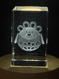 3D Crystal Sculpture of a Rattle Toy | Unique 3D Engraved Keepsake Gift
