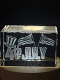 Happy Independence Day 3D Engraved Crystal Gift - A patriotic keepsake