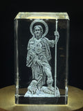 St. Roch 3D Engraved Crystal - A Reverent Gift for the Faithful - Custom Award From A&B Crystal Collection