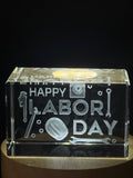Happy Labor Day 3D Engraved Crystal Gift – Unique Crystal Keepsake
