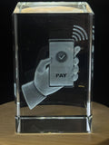 Mobile Payment 3D Engraved Crystal Gift Unique Business Keepsake