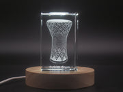 Goblet Drum 3D Engraved Crystal Award with Recognition | Artisan Music-Themed Keepsake Trophy