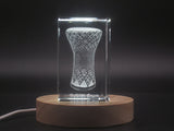 Goblet Drum 3D Engraved Crystal Award with Recognition | Artisan Music-Themed Keepsake Trophy