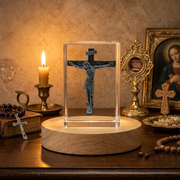 INRI Christ Cross 3D Engraved Crystal 