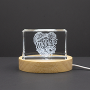 Happy Mother's Day 3D Engraved Crystal Gift - Heartfelt Keepsake
