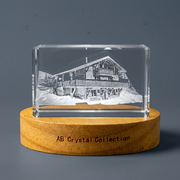 Chalets 3D Engraved Crystal Gift