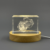 3D Crystal Sculpture of a Camping Flashlight