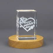 Happy St. Patrick's Day 3D Engraved Crystal Gift