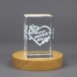 Happy St. Patrick's Day 3D Engraved Crystal Gift