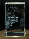 "Every War is a War Against Children" - Inspiring Peace Quote 3D Engraved Crystal Gift - Custom Award From A&B Crystal Collection