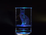 Pet Personalized 3D Crystal - Customizable Sizes & Shapes Rectangle Large With multicolor rotating led base A&B Crystal Collection