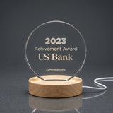 Best Employee of the Month 3D Engraved Crystal Gift - Round - Custom Award From AB Crystal Collection