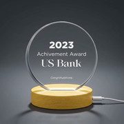 Best Employee of the Month 3D Engraved Crystal Gift - Round