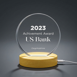 Best Employee of the Month 3D Engraved Crystal Gift - Round - Custom Award From AB Crystal Collection