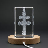 Patriarchal Cross 3D Engraved Crystal Gift