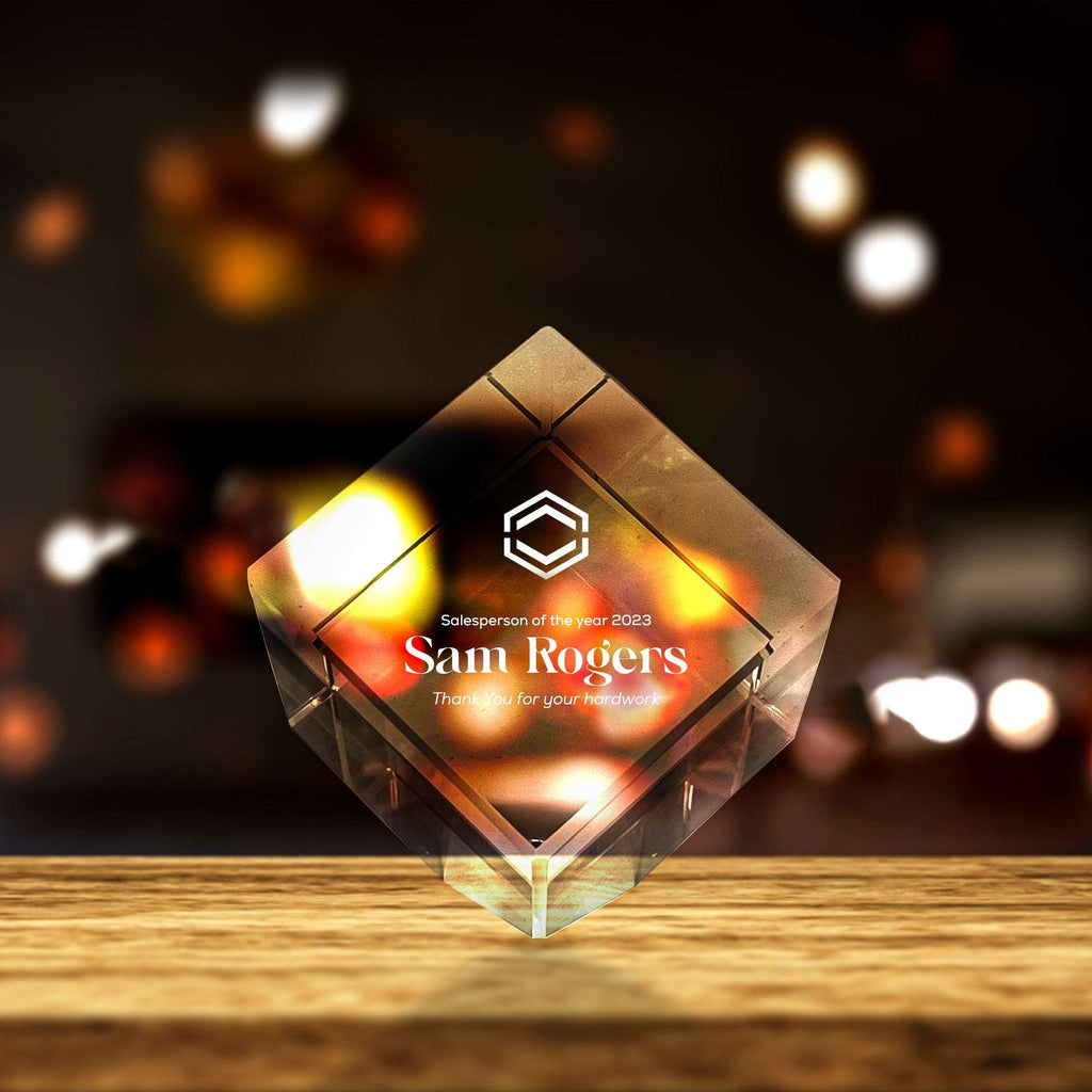 Meilleur employé du mois 3D Crimacture gravée en cristal - Diamond