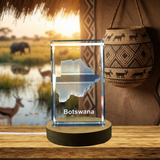 Botswana 3D Engraved Crystal Trophy Keepsake Award - Stunning Recognition Home Decor Gift
