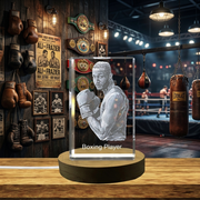 Boxing Player 3D Gravure Crystal 3D Crystal gravé Crystal KeepSake / Gift / Decor / Collectible / Souvenir