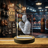 Boxing Player 3D Gravure Crystal 3D Crystal gravé Crystal KeepSake / Gift / Decor / Collectible / Souvenir