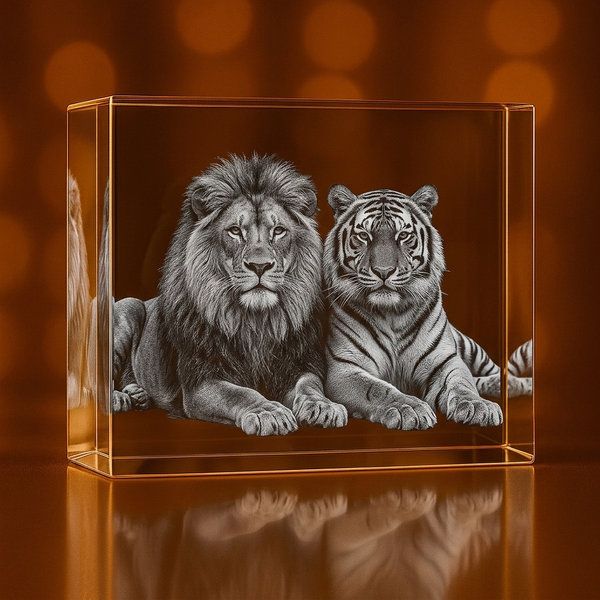 XXL Rectangle 3D Pet Crystal Photo Gift - Custom Award From A&B Crystal Collection