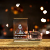 3D Crystal Personalized Candle Holder - Elegant and Mesmerizing Home Decor AB Crystal Collection